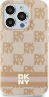 DKNY iPhone 13 / 14 / 15 MagSafe Kockás IML mintázat Műanyag Telefon tok - Pink