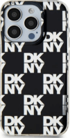 DKNY iPhone 13 / 14 / 15 MagSafe Kockás IML Mono mintázat Műanyag Telefon tok - Fekete