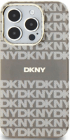 DKNY iPhone 13 / 14 / 15 MagSafe Mintás középcsíkkal PC TPU Telefon tok - Bézs