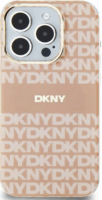 DKNY iPhone 14 Plus / 15 Plus MagSafe Mintás középcsíkkal PC TPU Telefon tok - Pink