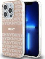 DKNY iPhone 15 Pro MagSafe Mintás középcsíkkal PC TPU Telefon tok - Pink