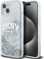 DKNY iPhone 13 / 14 / 15 Arch LOGO Glitter műanyag Telefon tok - Fehér