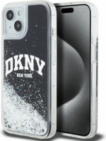 DKNY iPhone 13 / 14 / 15 Arch LOGO Glitter műanyag Telefon tok - Fekete