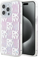 DKNY iPhone 15 Pro Max multiLOGO Glitter műanyag Telefon tok - Pink