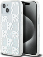 DKNY iPhone 13 / 14 / 15 multiLOGO Glitter műanyag Telefon tok - Fehér