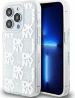 DKNY iPhone 15 Pro multiLOGO Glitter műanyag Telefon tok - Fehér