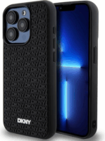 DKNY iPhone 15 Pro Max keménykeretes 3D gumi Telefon tok - Fekete