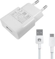 Huawei gyári USB-A Hálózati töltő + Micro USB Kábel - Fehér (5W)