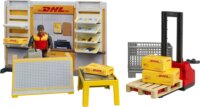 Bruder 62251 Bworld DHL Targonca logisztikai központ játékszett