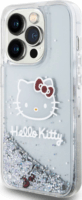 Hello Kitty Liquid Glitter Electroplating Head Logo iPhone 15 Pro telefon tok - Átlátszó