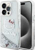 Hello Kitty Liquid Glitter Charms Head Logo iPhone 13 Pro Max telefon tok - Átlátszó