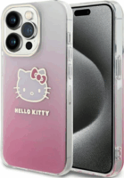 Hello Kitty IML Gradient Electrop Kitty Head iPhone 14 Pro telefon tok - Pink