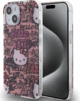 Hello Kitty IML Tags Graffiti iPhone 15 telefon tok - Pink