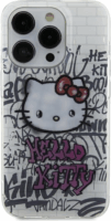 Hello Kitty IML Kitty On Bricks Graffiti iPhone 15 telefon tok - Fehér