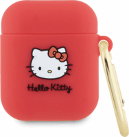 Hello Kitty 3D Kitty Head Airpods 1 / 2 Szilikon tok - Piros