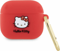 Hello Kitty 3D Kitty Head Airpods 3 Szilikon tok - Piros