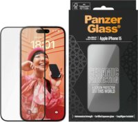 PanzerGlass Ultra-Wide Fit iPhone 15 Telefon kijelzővédő Kerámia üveg + Felhelyező segédkeret