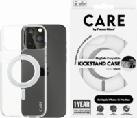 PanzerGlass Kickstand iPhone 15 Plus MagSafe Telefon tok kitámasztóval - Átlátszó / Ezüst