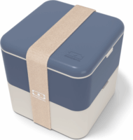 Monbento Bento Square Natural Blue 2 részes Ételhordó doboz 1,7L - Kék/Krém