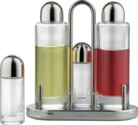 Alessi 5070 Üveg Fűszertartó készlet 4 részes - Átlátszó / Ezüst