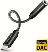 Axagon ADA-HC USB-C apa - 3.5mm Jack anya Adapter - Fekete