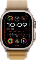 Apple Watch Ultra 2 Titán 49mm Cellular 4G/LTE Okosóra M/L Sport Loop Szövet szíjjal - Titán / Barna