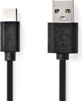 Nedis CCGL60600BK10 USB-A apa - USB-C apa 2.0 Adat és töltő kábel - Fekete (1m)