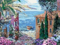 Ravensburger CreArt ART Collection - Mediterrán táj festmény készlet 40x30cm