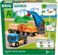 BRIO World "A" Vonatpálya Tehervonattal és daruval kezdőkészlet