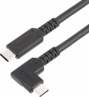 StarTech RUSB31CC1MBR USB-C apa - USB-C apa 90° 3.2 Gen 2 Adat és töltő kábel - Fekete (1m)