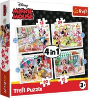 Trefl 34355 - Minnie egér barátaival 4 az 1-ben 12 - 15 - 20 - 24 darabos puzzle