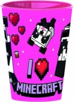 QX Toys Minecraft Műanyag gyerek Pohár 260ml - Rózsaszín