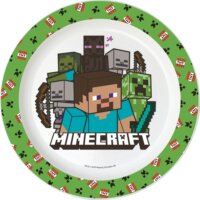 QX Toys Minecraft Műanyag gyerek lapostányér Steve és a mobok - 22 cm