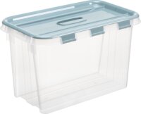 Iris Probox Fliplid Műanyag Tárolódoboz szárnyas tetővel 28L - Átlátszó/kék