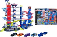 Majorette Super Chase Center Óriás Parkolóház Rendőrséggel 5 kisautóval 112 x 84 cm