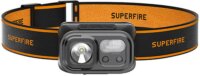 Superfire HL23-S Akkus LED Fejlámpa 350 Lumen - Fekete