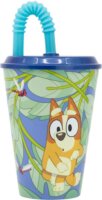 Stor Toys Bluey Műanyag gyerek Pohár szívószállal 430ml - Kék