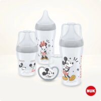 Nuk Perfect Match műanyag Cumisüveg 4 darabos készlet - Mickey Egér minta / szürke