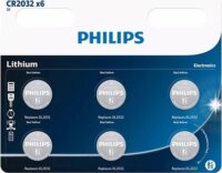 Philips CR2032 P6/01B Lítium gombelem 3.0V (6db /csomag)