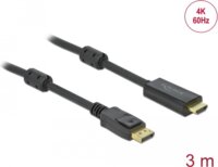 Delock 85957 DisplayPort 1.2 - HDMI 2.0 4K, 60Hz aktív kábel 3m - Fekete