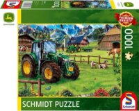 Schmidt Spiele John Deere Traktorral az Alpesi hegyek lábánál 1000 darabos puzzle