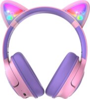 PowerLocus Bobo Cat Ears Gyerek Fejhallgató Headset - Rózsaszín/Lila