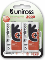 Uniross UH2D3000 Újratölthető akkumulátor D 3000mAh (2db / csomag)