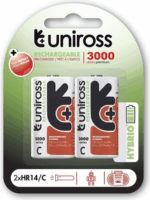 Uniross UH2C3000 Újratölthető akkumulátor C 3000mAh (2db / csomag)