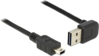 Delock 83543 Easy-USB-A 90° apa - MicroUSB-B apa 2.0 Adat és töltő kábel 1m - Fekete