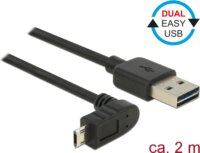 Delock 83856 Easy-USB-A apa - MicroUSB-B apa 2.0 Adat és töltő kábel 2m - Fekete