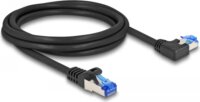 Delock 80219 S/FTP Cat6A RJ45 90° Patch kábel 2m - Fekete