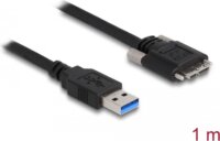 Delock 87799 USB-A apa - Csavaros MicroUSB-B 3.0 Adat és töltő kábel 1m - Fekete