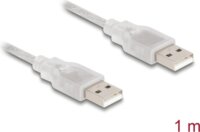 Delock 83887 USB-A apa - USB-A apa 2.0 Összekötő kábel 1m - Áttetsző