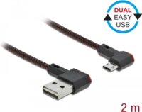 Delock 85273 Easy 90° USB-A apa - 90° USB Micro-B apa 2.0 Adat és töltő kábel 3m - Fekete